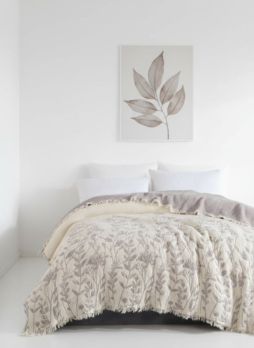 LEAF BRANCH LAVENDER - Authentic Cotton