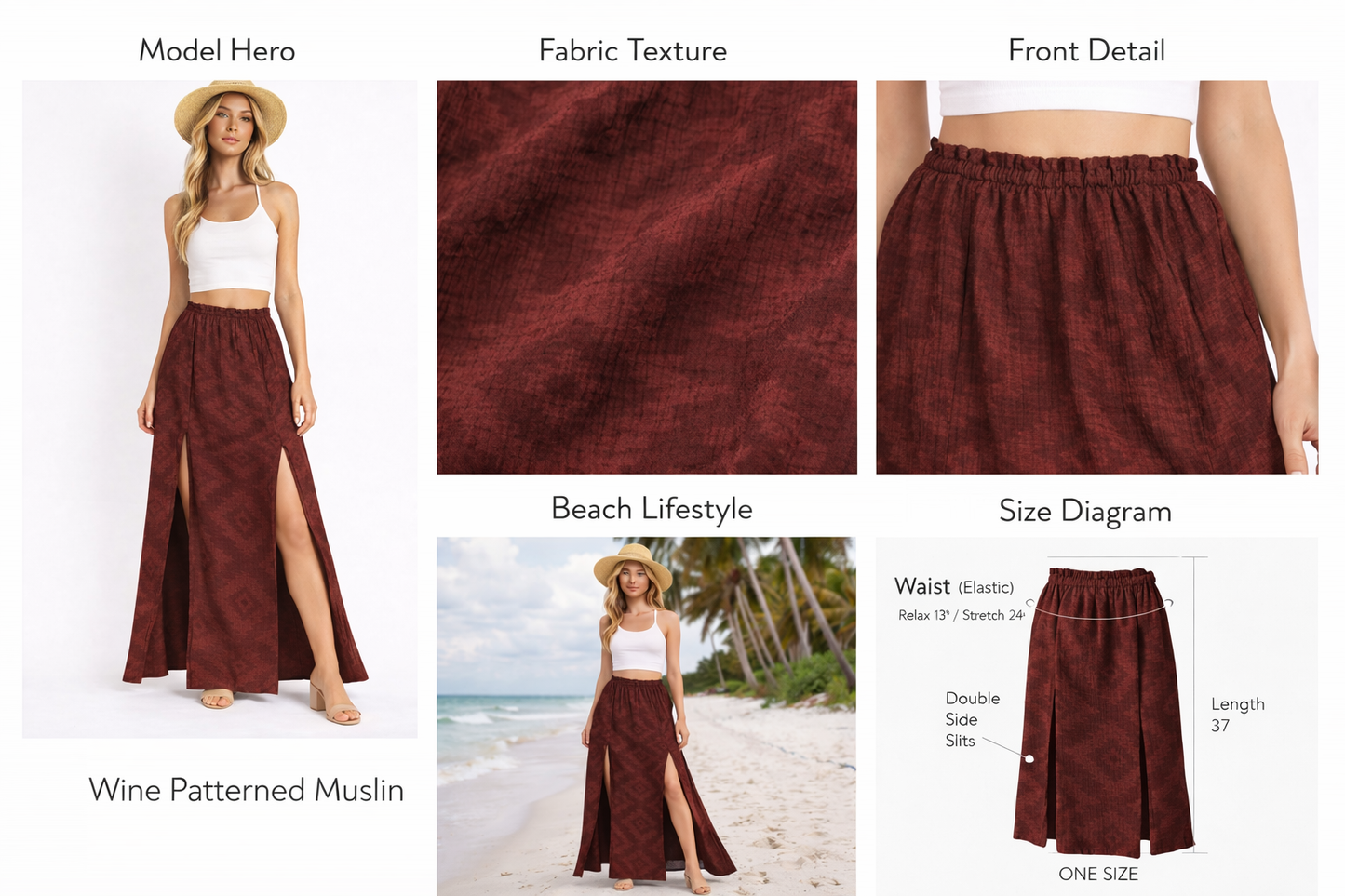 Cleopatra Muslin Skirt Cotton/Viscose #453 Mrn.