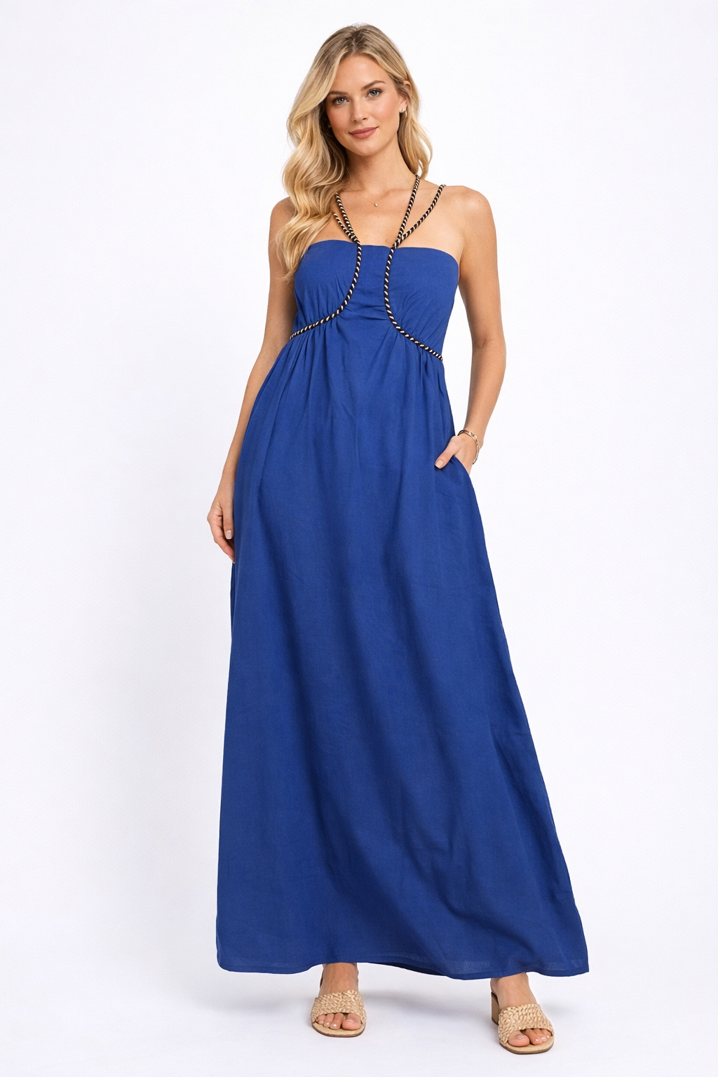 Linen/Cotton/Viscose Dress # 551 (Navy)