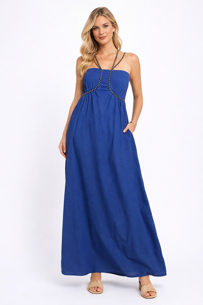 Linen/Cotton/Viscose Dress # 551 (Navy)