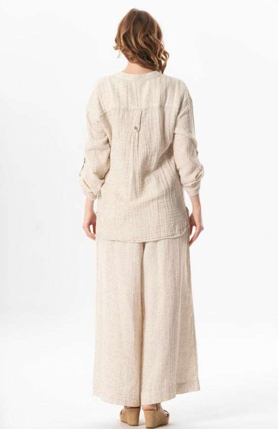 Muslin Cotton Wide Leg Pants # 740.26