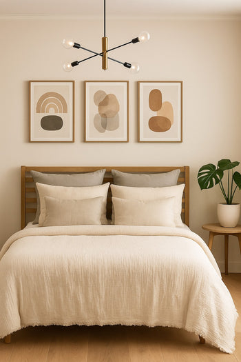 Ceshme Natural with ( 2 )Pillow Covers95"*102" Cal. King