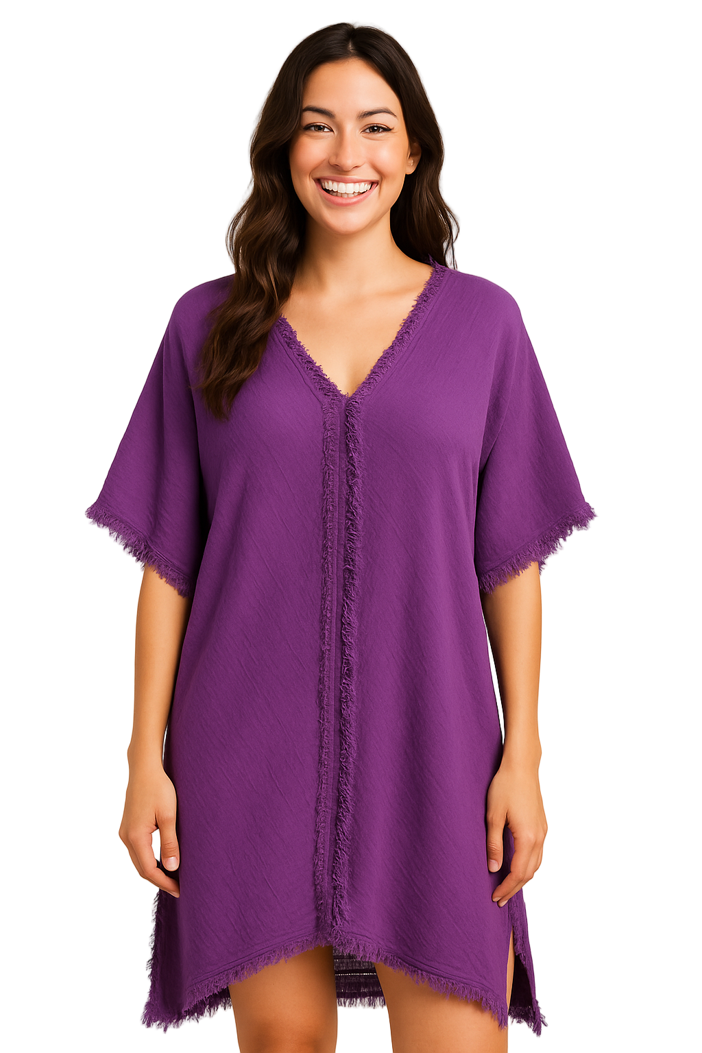 Ultra Thin Muslin Beach Tunic with Front Detail