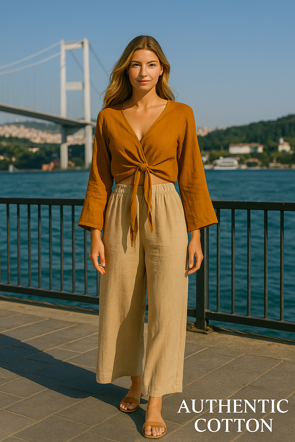 Women's Wide leg Linen Pants # 3491