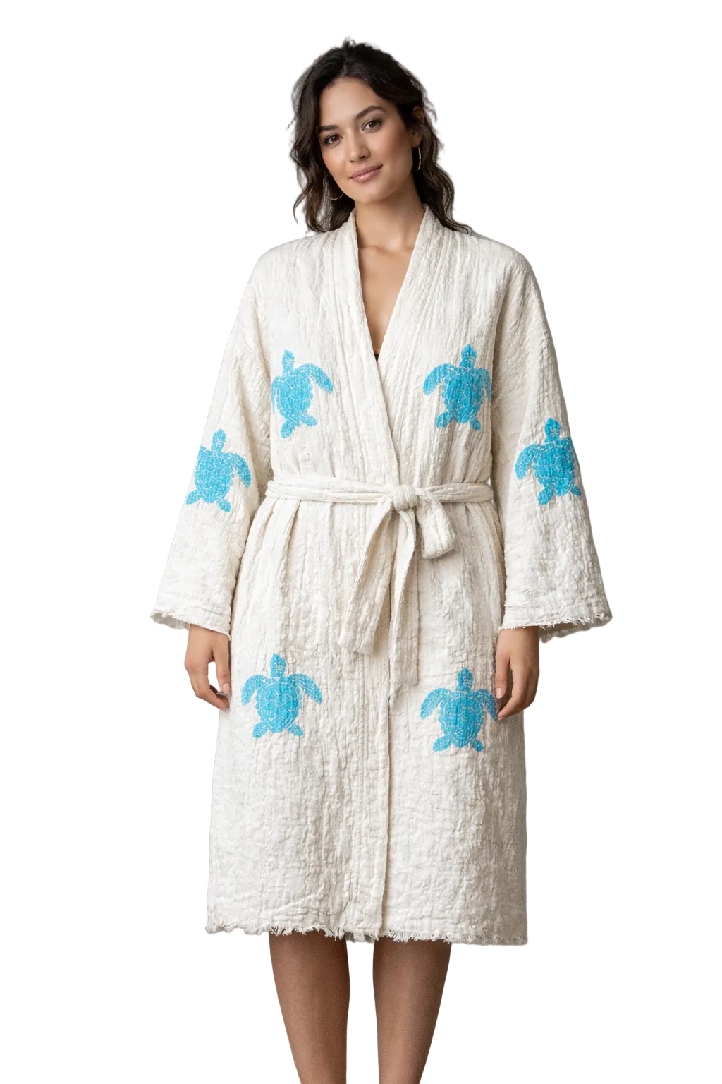 Turtle-Design Kimono with Pockets