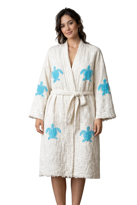 Turtle-Design Kimono with Pockets