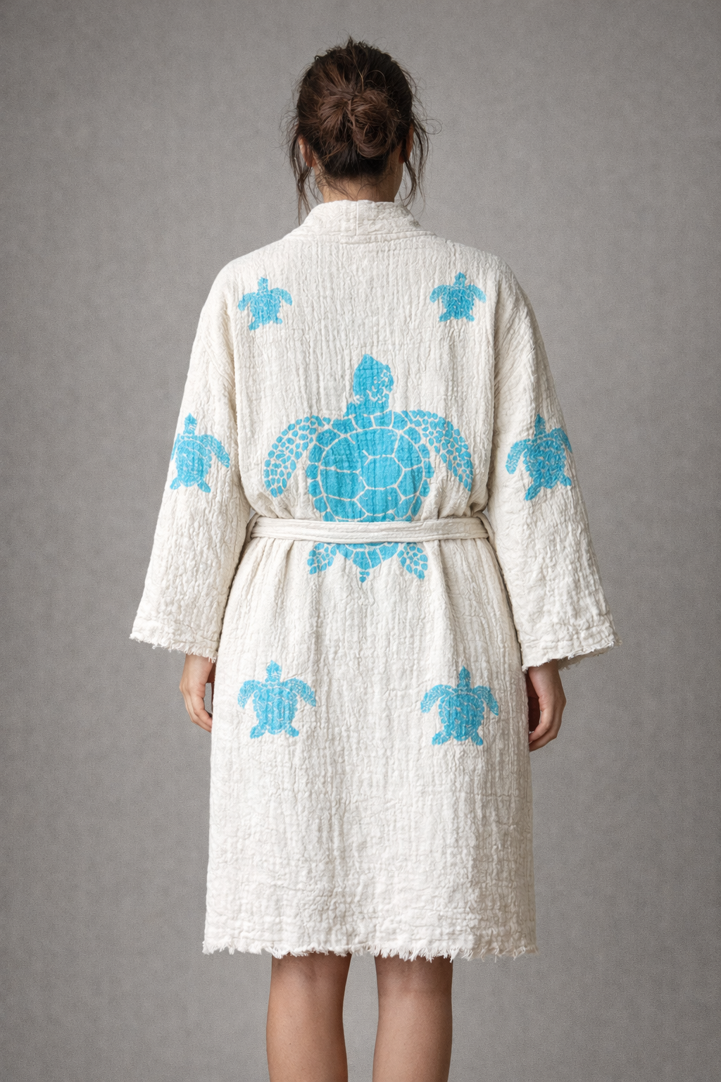 Turtle-Design Kimono with Pockets