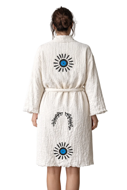 Blue Circle Eye-Design with Pockets