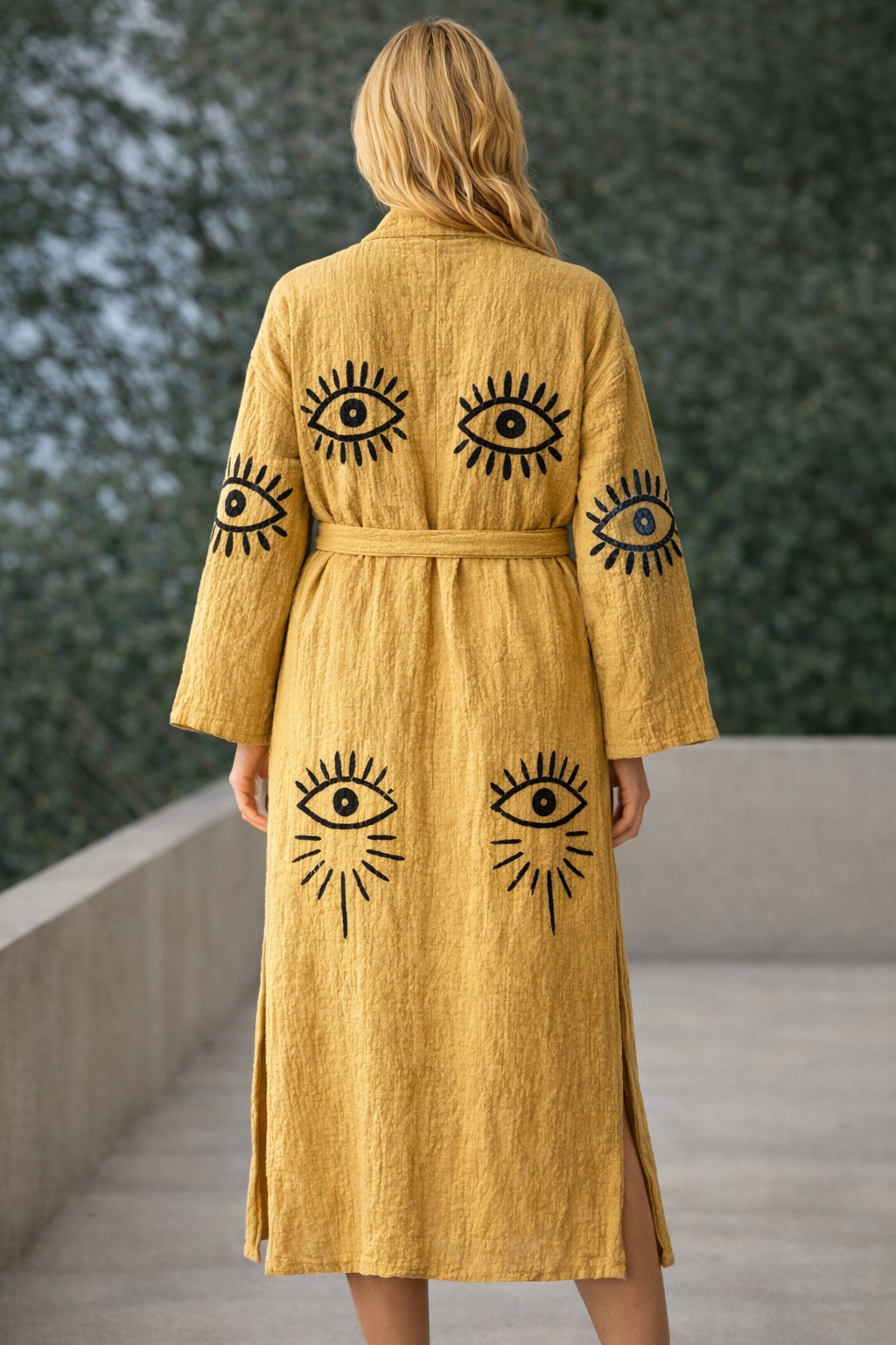 Bold Black On Mustard with Pockets