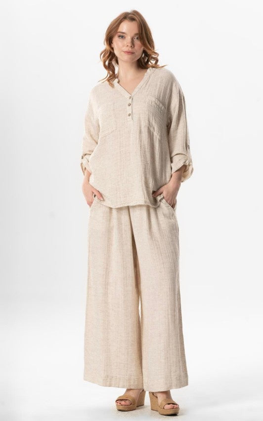 Muslin Cotton Wide Leg Pants # 740.26