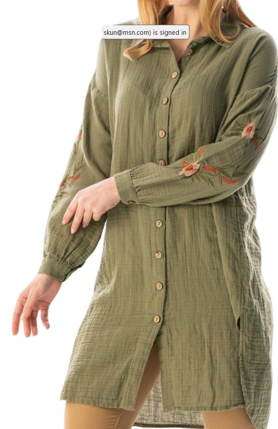 ARM EMBROIDERY TUNIC  552 - Authentic Cotton