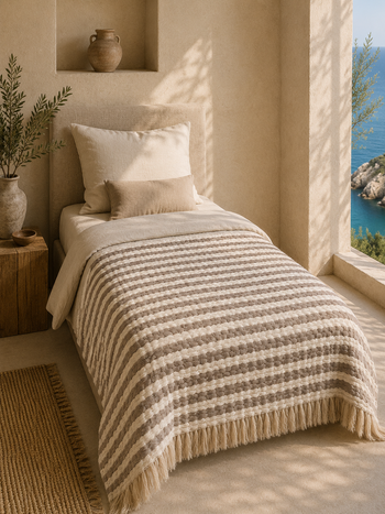 Beige-Mocha Throw Blanket