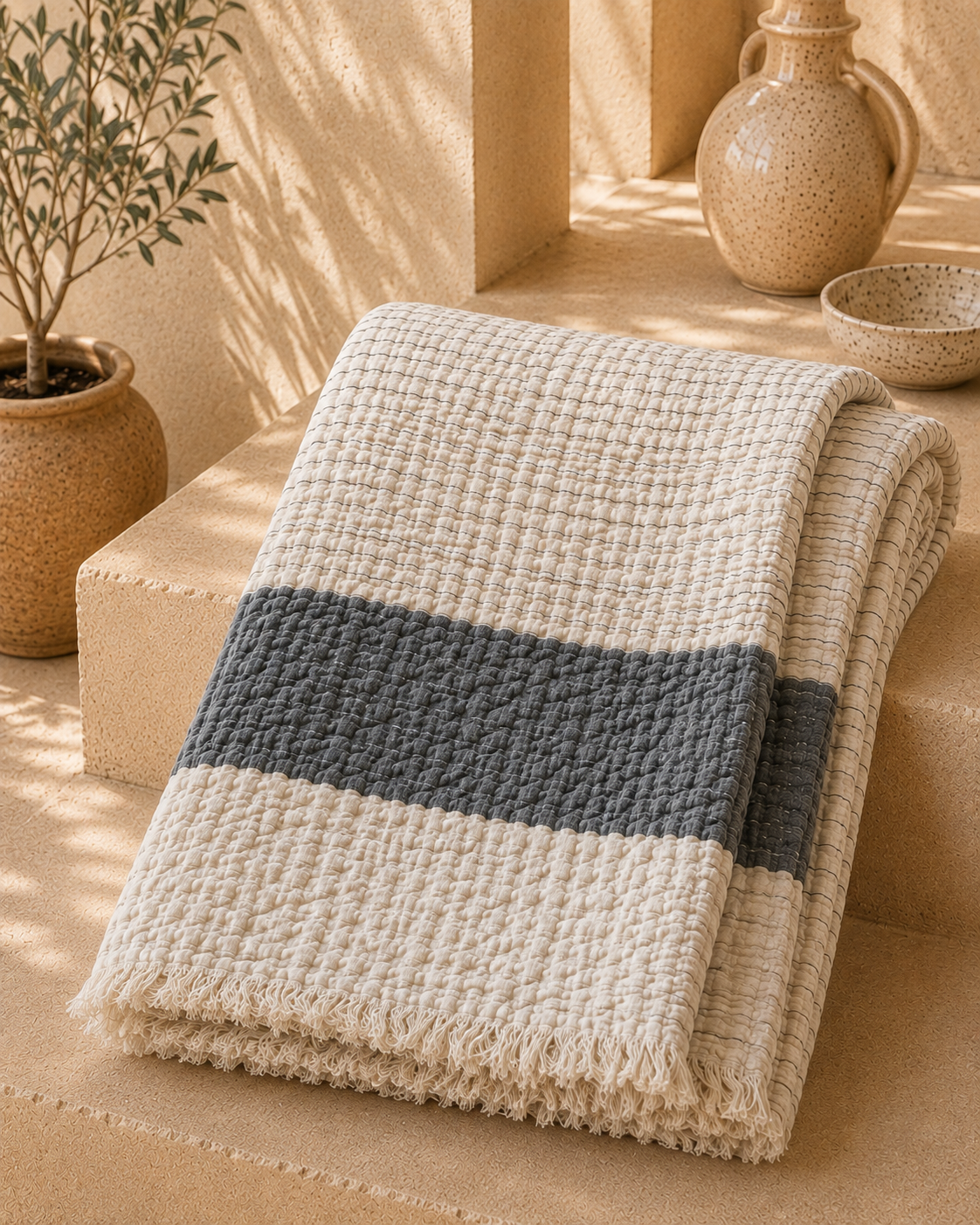 Metal Grey Throw Blanket