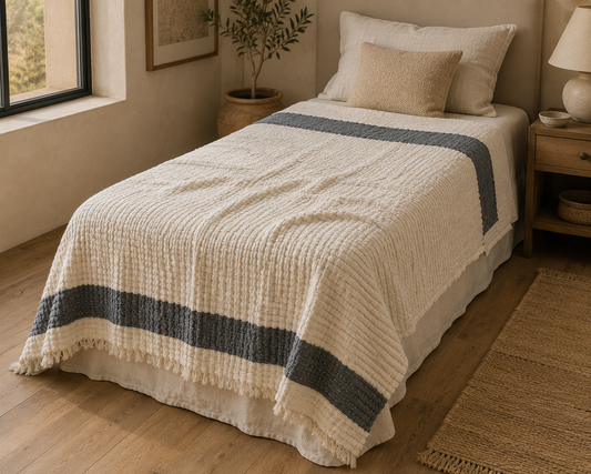 Metal Grey Throw Blanket