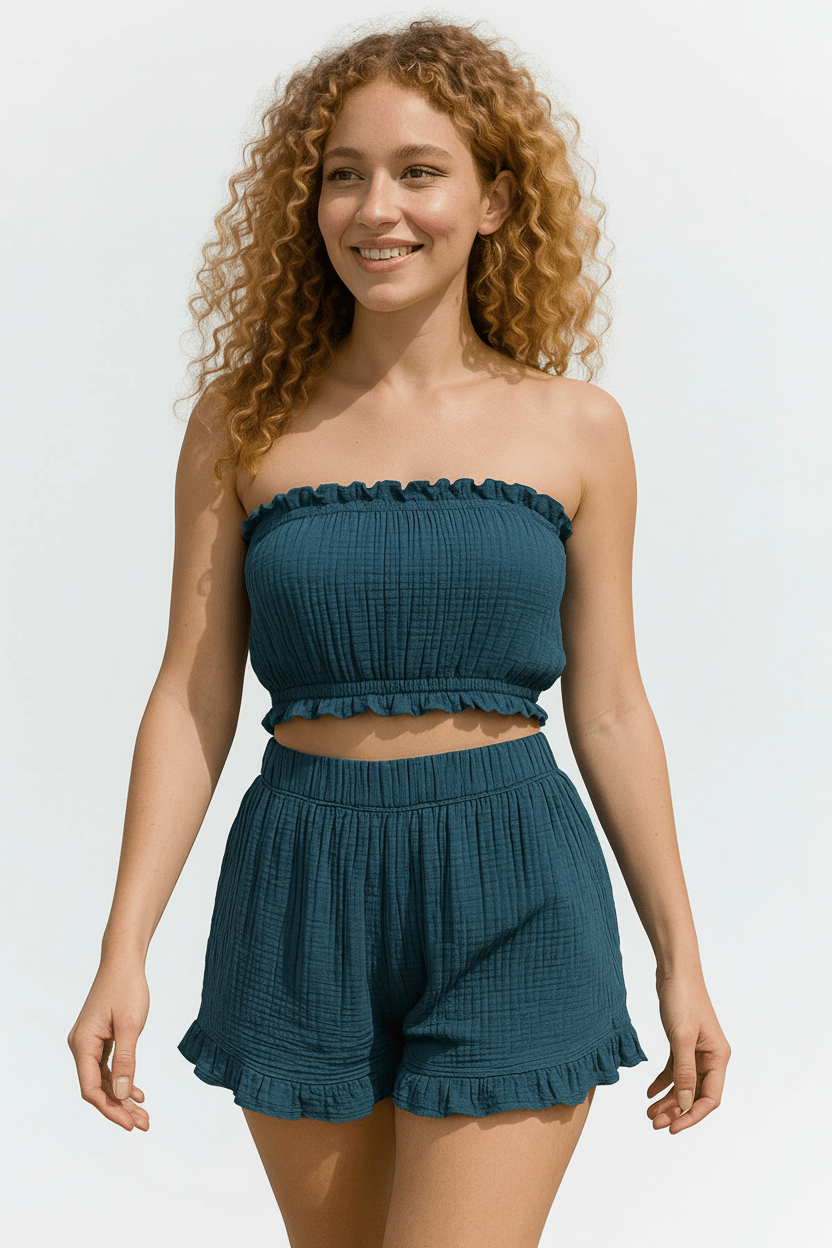 CROP SET MUSLIN  3411 - Authentic Cotton