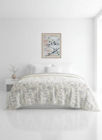 LEAF BRANCH GREY - Authentic Cotton