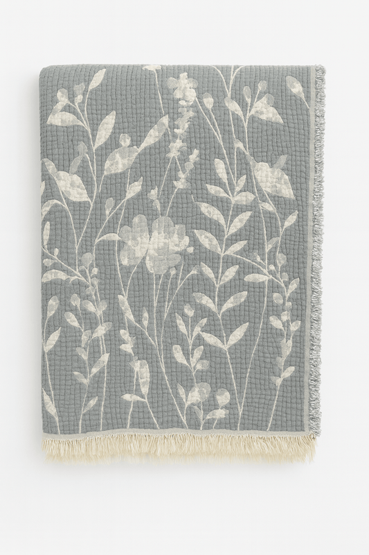 LEAF BRANCH NAVY - Authentic Cotton