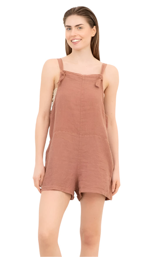 short linen overall