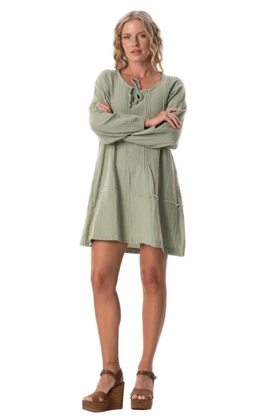 LONG SLEEVE DRESS 522 - Authentic Cotton
