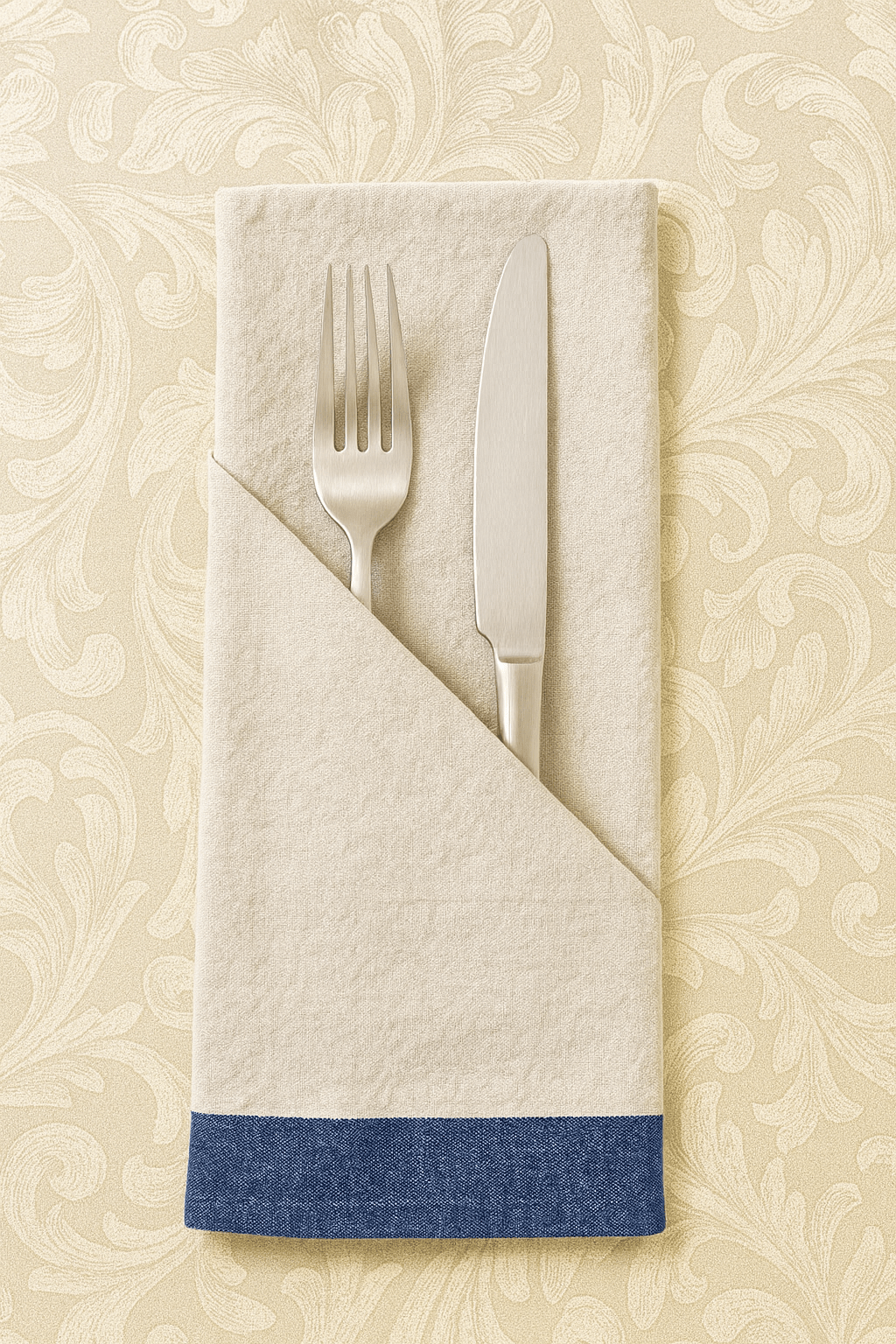 Navy Edge (Set of 4) - Authentic Cotton