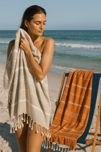 Ultra Thin 100% Turkish Cotton Towels (4) for $80 - Authentic Cotton