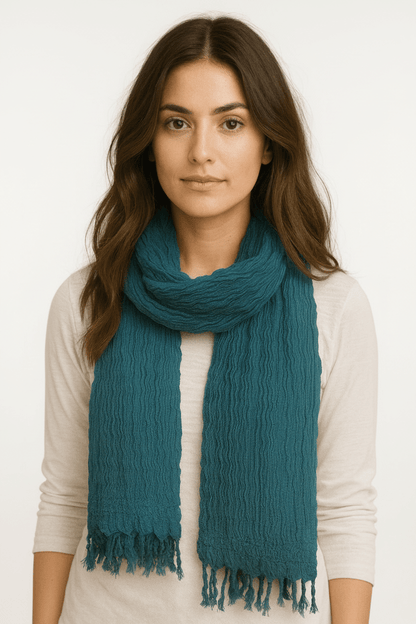 Wrinkled Cotton Shawl - Authentic Cotton