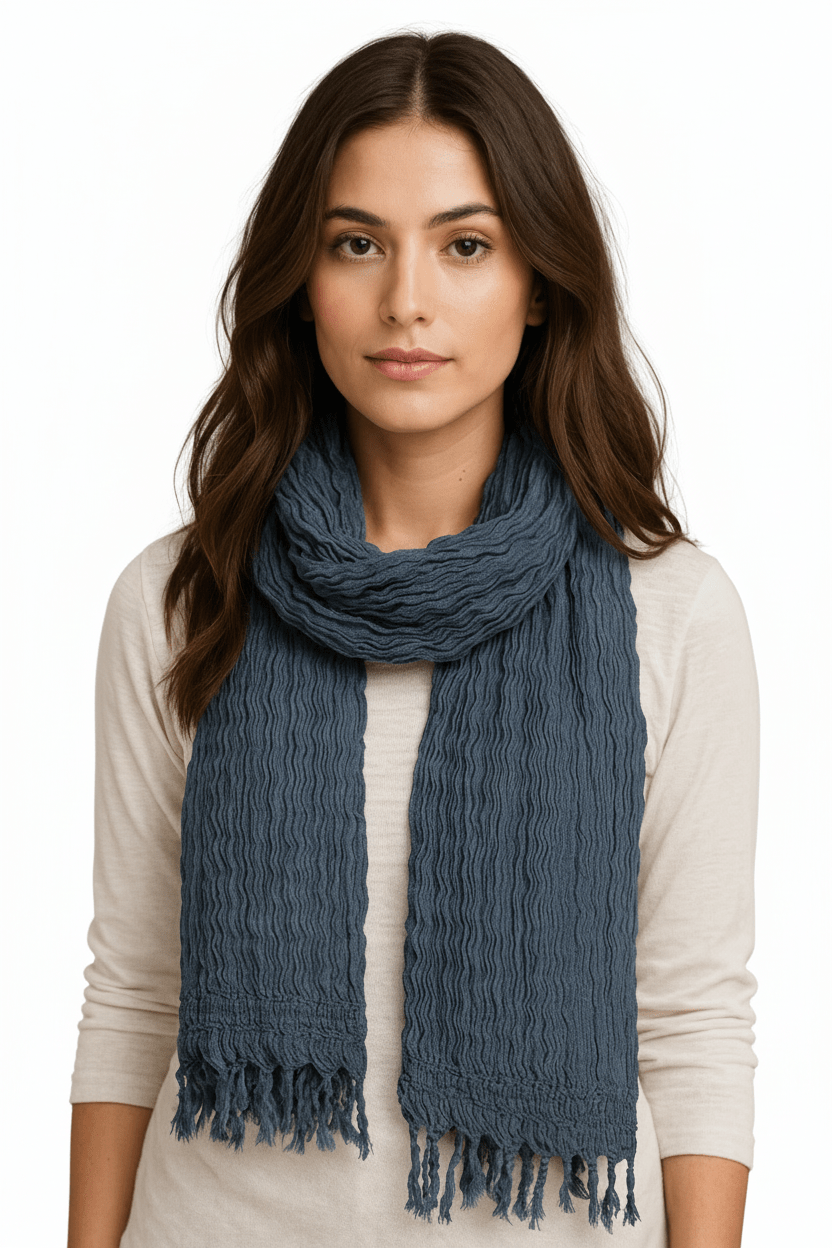 Wrinkled Cotton Shawl - Authentic Cotton
