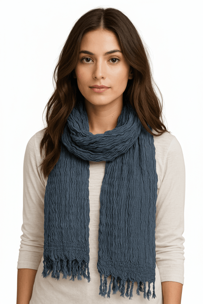 Wrinkled Cotton Shawl - Authentic Cotton