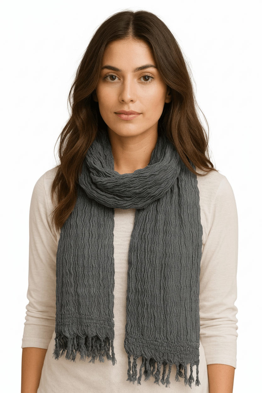 Wrinkled Cotton Shawl - Authentic Cotton