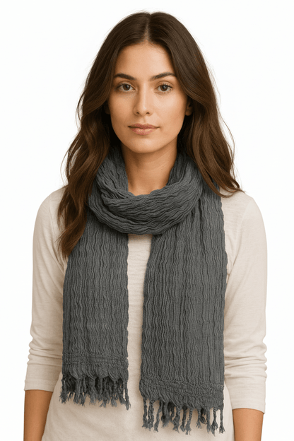 Wrinkled Cotton Shawl - Authentic Cotton