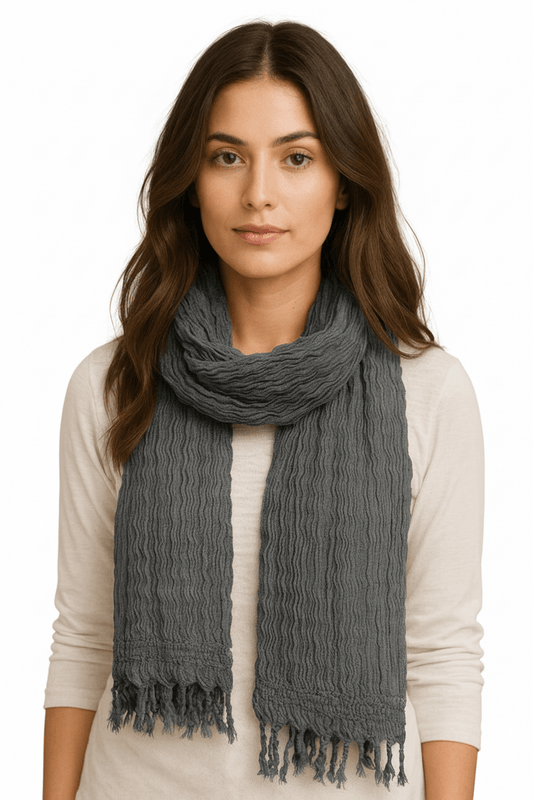 Wrinkled Cotton Shawl - Authentic Cotton